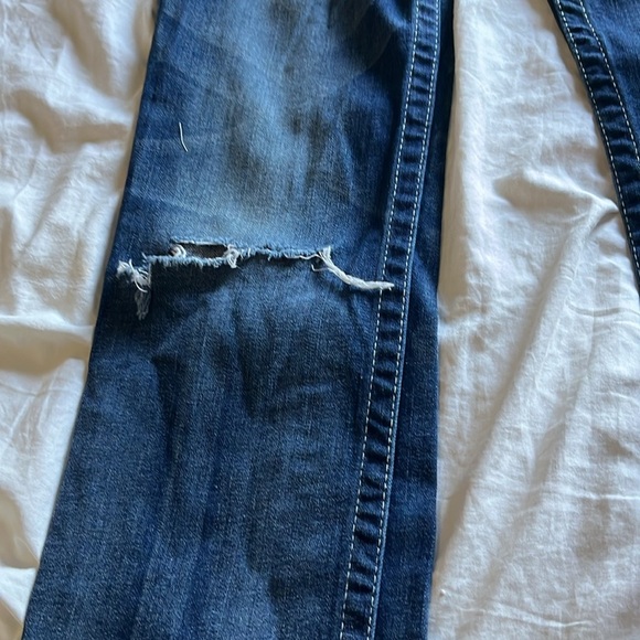 True Religion Blue Straight Leg Jeans Distressed (Size 29) - Picture 9 of 9